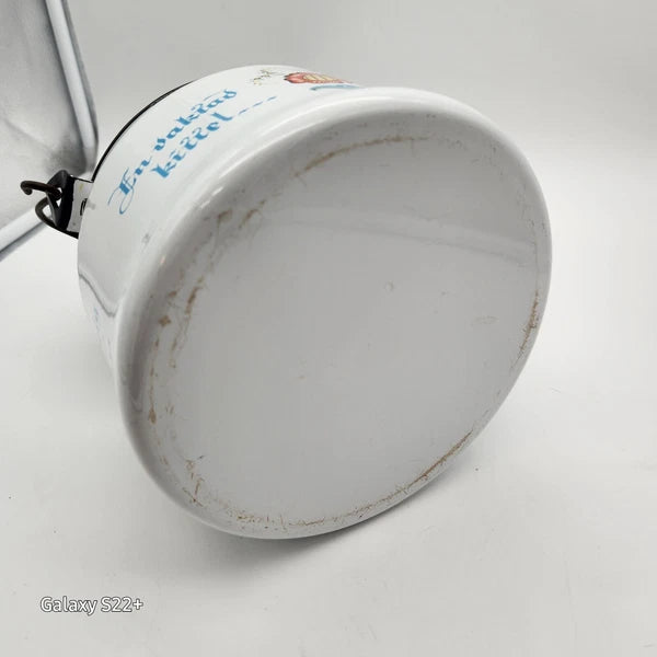 Swedish Scandinavian Tea pot Berggren Enamelware Rosemaling Folk Art Vintage