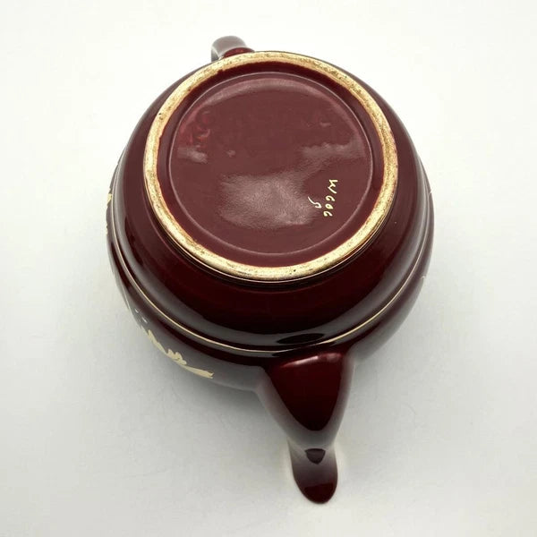 Vintage Gibson’s Burgundy Maroon Gilt & White Enamelled Teapot