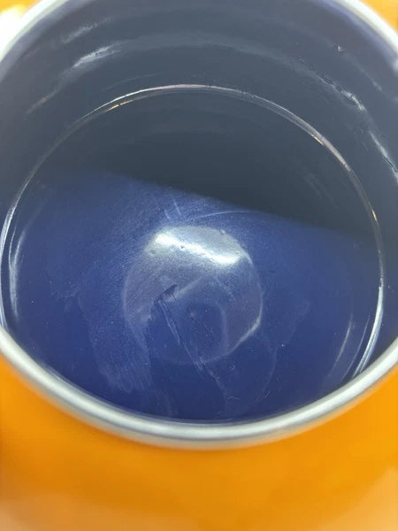 Chantal Orange Enamel on Steel Whistling Tea Kettle Pot 1.8 Quart Nice!