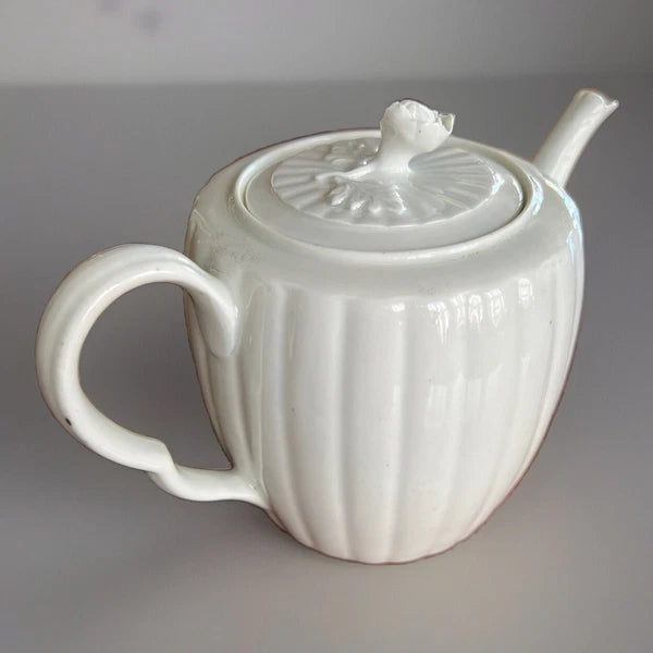 Antique Early Worcester Blanc De Chine Teapot, C 1760
