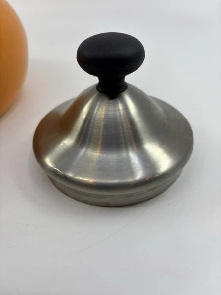 Chantal Orange Enamel on Steel Whistling Tea Kettle Pot 1.8 Quart Nice!