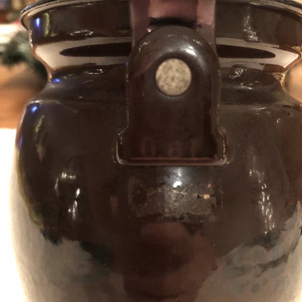 Small Brown Enamel Tea Kettle With Lid E