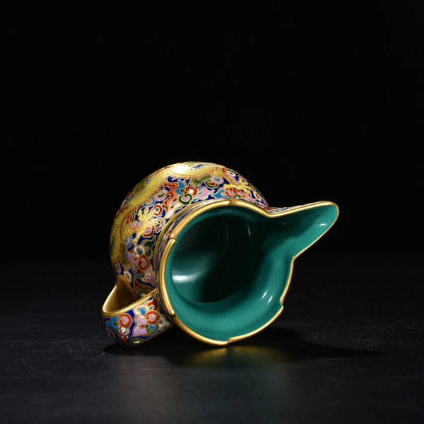 4.8" Chinese antique Qing Dynasty Qianlong Enamel Dragon pattern Monk hat pot