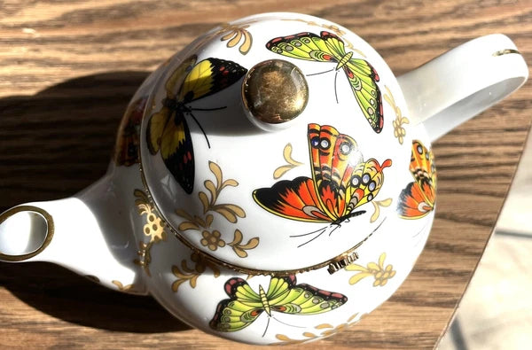 Formalities by Baum Bros Teapot Trinket Box Butterfly Theme