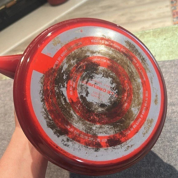 Le Creuset Whistling Tea Kettle 1.7 Quart Flame Red Lg Enamel Teapot