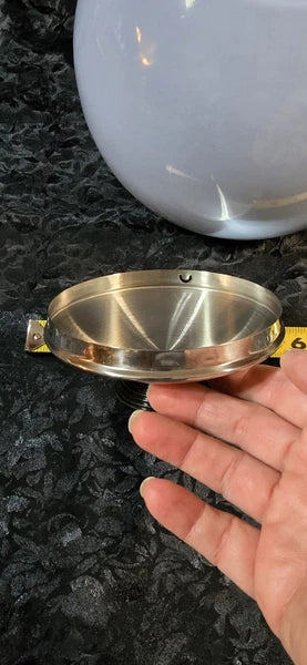 Vintage powder blue  Enamel Tea Kettle with Black Handles Chrome Trim New Stored