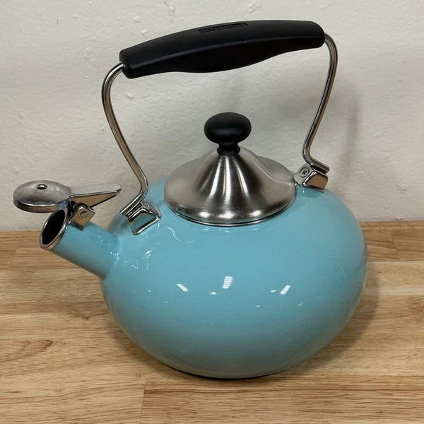 Chantal Tea Kettle Classic Loop Teapot Whistling 1.8QT with Lid Aqua Turquoise
