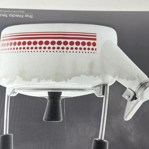 New Chantal Frieda Limited Edition White Enamel Stainless Steel Teakettle 1.4 QT