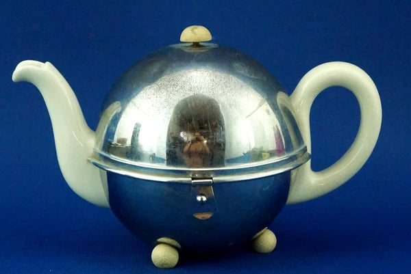 BAUSCHER WEIDEN Thermal teapot 1900 porcelain metal Germany Decò XX