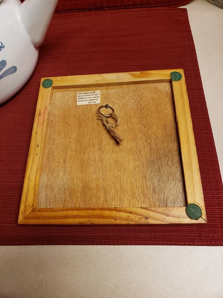 Vintage 80's Jay White Enamel Tea Kettle With Trivet Blue Hearts