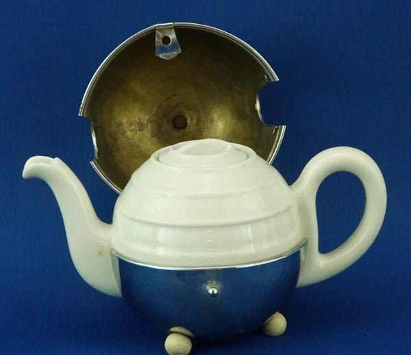 BAUSCHER WEIDEN Thermal teapot 1900 porcelain metal Germany Decò XX