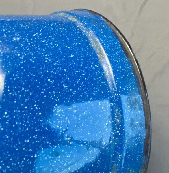 Vintage Cinsa Enamelware Blue Speckled Teapot Camping Country Kitchen Farm House