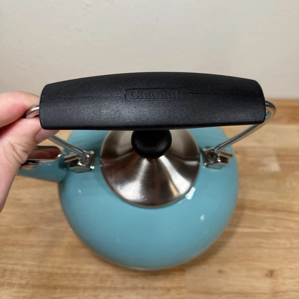Chantal Tea Kettle Classic Loop Teapot Whistling 1.8QT with Lid Aqua Turquoise