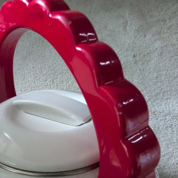 Edgar Watkins Good Morning Rooster Chicken Hen Tea Kettle Enameled Metal Teapot