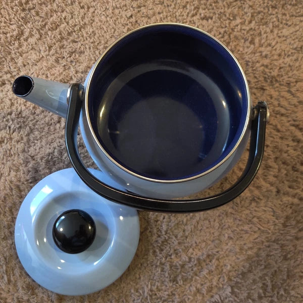 Vintage Siam Fujiware Light Blue Enamel Two Quart Kettle