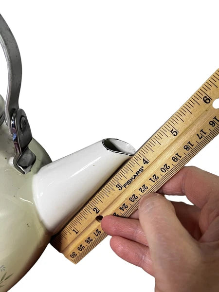 Vintage Tea Pot Enamel Metal Stovetop Kettle 2 Quart Corning Linconware