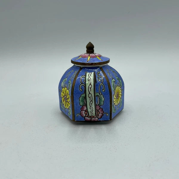 Collectible Enamel Teapot with Wood Box, Amanda Smith Gifts