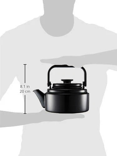Noda Horo Japanese Enamel Kettle 68oz 2.0L AM-20K Black Made in JP