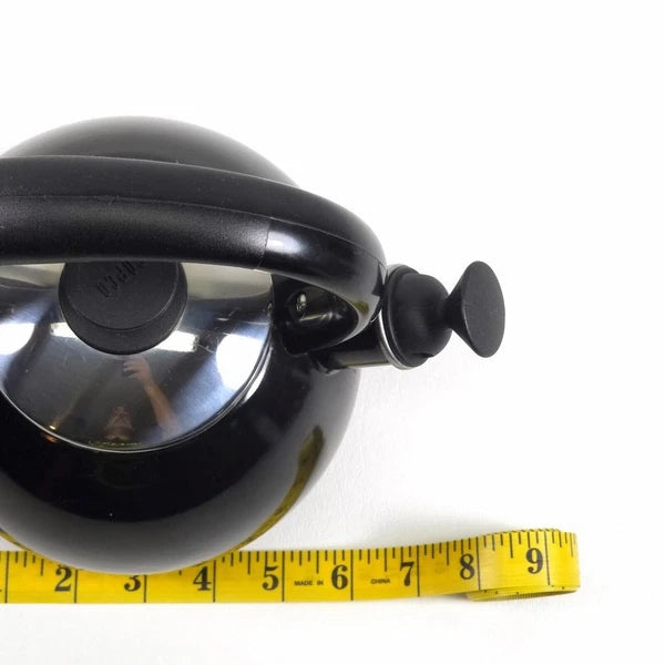 Copco Whistling Teapot Tea Kettle Pot Onyx Black Enamel With Handle and Lid EUC