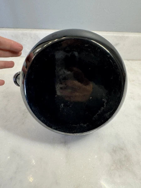 Chantal Whistling Tea Kettle Teapot Enamel Black Onyx With Black Handle