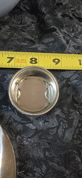 Vintage powder blue  Enamel Tea Kettle with Black Handles Chrome Trim New Stored