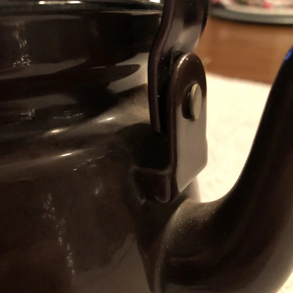 Small Brown Enamel Tea Kettle With Lid E