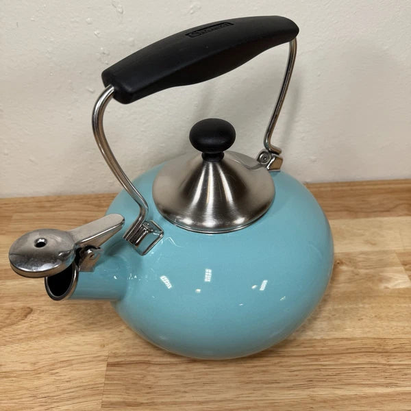 Chantal Tea Kettle Classic Loop Teapot Whistling 1.8QT with Lid Aqua Turquoise