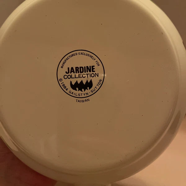 NIB Vntg  Gailstyn-Sutton Jardine Moriposa Iris Porcelain Enamel Tea Kettle 2qt