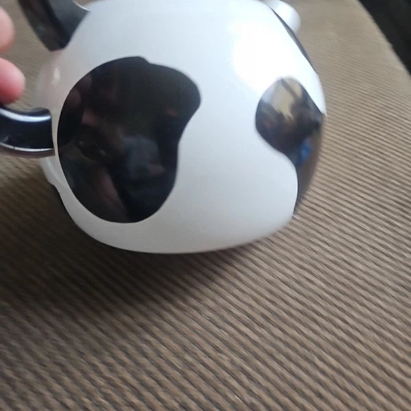 Vintage Cow Copco Teapot  10x9.5" Aluminum Lidded Holstein Head.