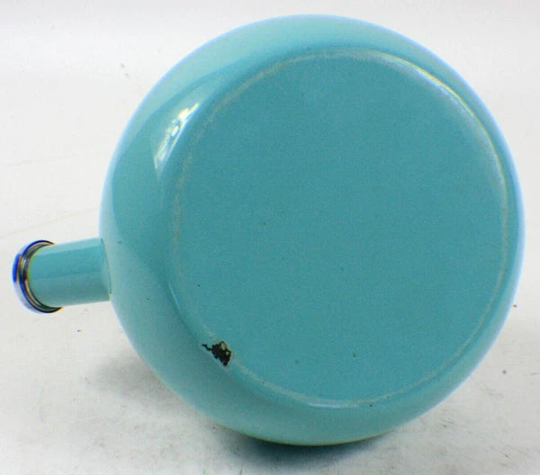 Chantal Whistling Stovetop Tea Kettle Pot 1.8 Qt.  Enamel Turquoise Aqua Blue