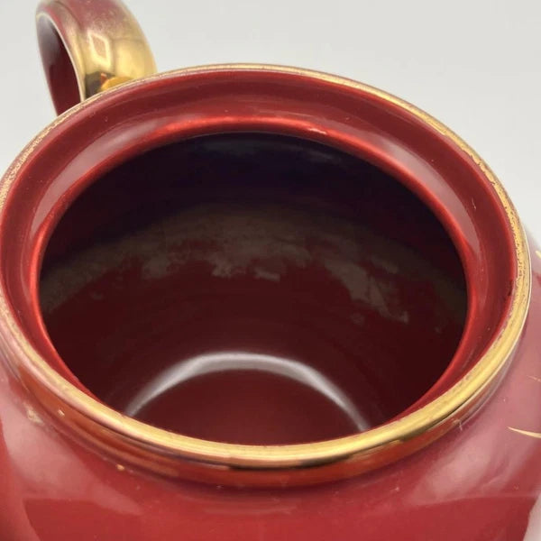 Vintage Gibson’s Burgundy Maroon Gilt & White Enamelled Teapot