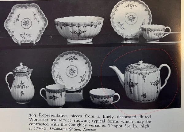 Antique Early Worcester Blanc De Chine Teapot, C 1760