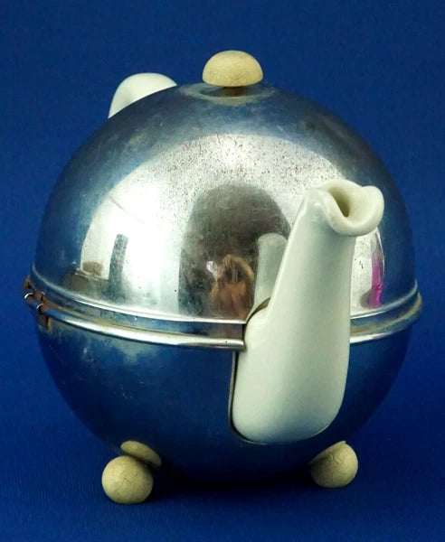 BAUSCHER WEIDEN Thermal teapot 1900 porcelain metal Germany Decò XX