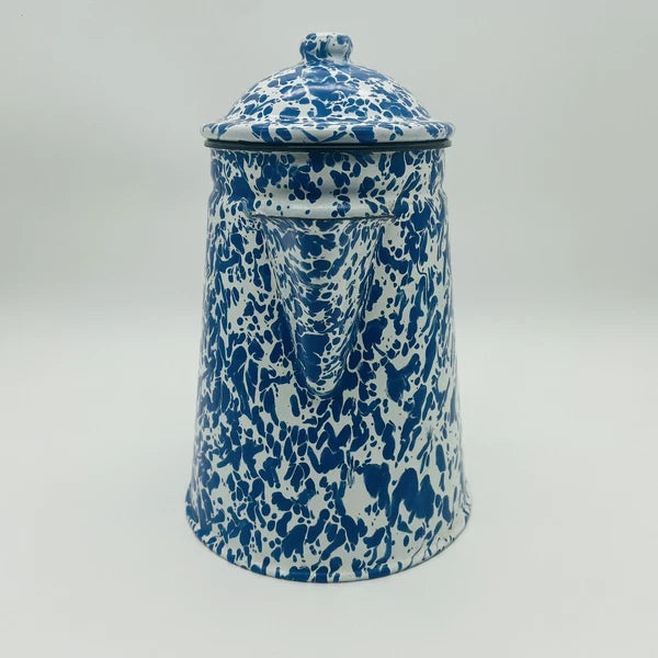 CGS International Inc. Fine Enamelware Blue white 8.5in Tea Pot 1986