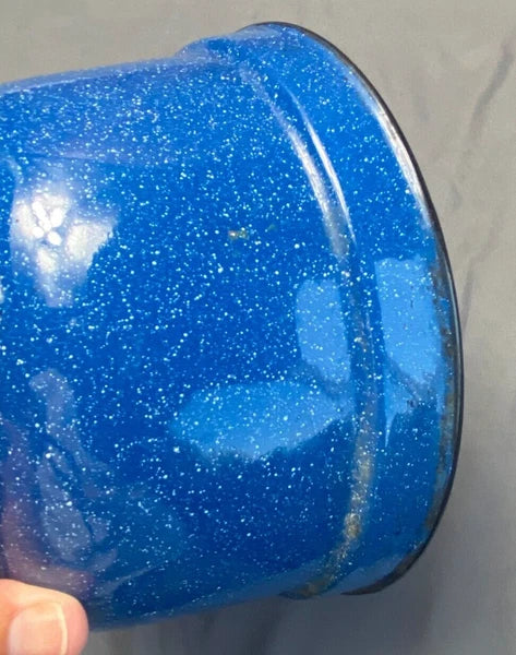 Vintage Cinsa Enamelware Blue Speckled Teapot Camping Country Kitchen Farm House