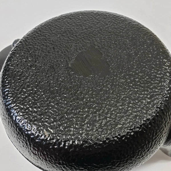 Cast Iron Black Ribbed Tea Pot Teapot Tea Kettle Enamel with Lid and Handle