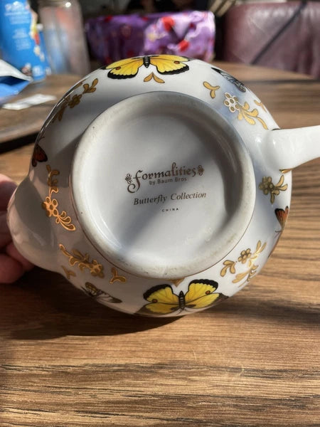 Formalities by Baum Bros Teapot Trinket Box Butterfly Theme