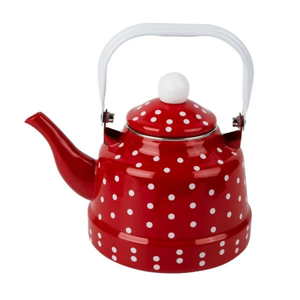 Vintage Tea Kettle 1.1 L Enamel Tea Kettle with Handle, Stove Top Water Kettl...