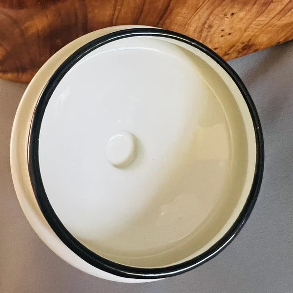 Vintage Enamel Coffee Pot Percolator Flowers Butterfly Bumblebee MCM Enamelware