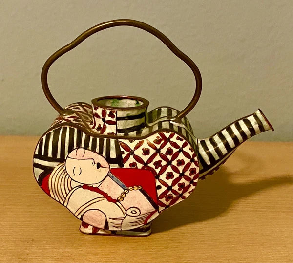 Vintage Empress Arts Enamel Mini Teapot Picasso Abstract Woman 1997 No Lid