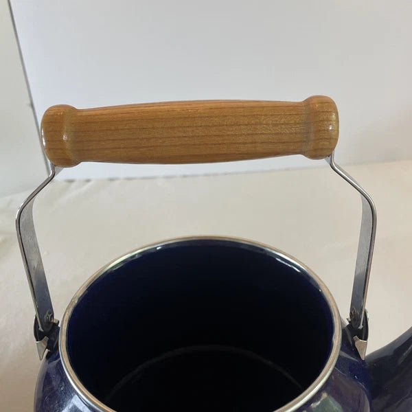 Sakura Enamel Tea Kettle Cherry Blossoms 1981 GAILSTYN-SUTTON JAPAN Vintage